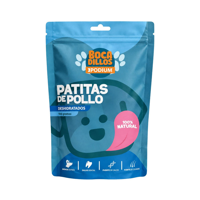 Bocadillos Para Perros Podium Patitas De Pollo Deshidratadas X 10 Unidades