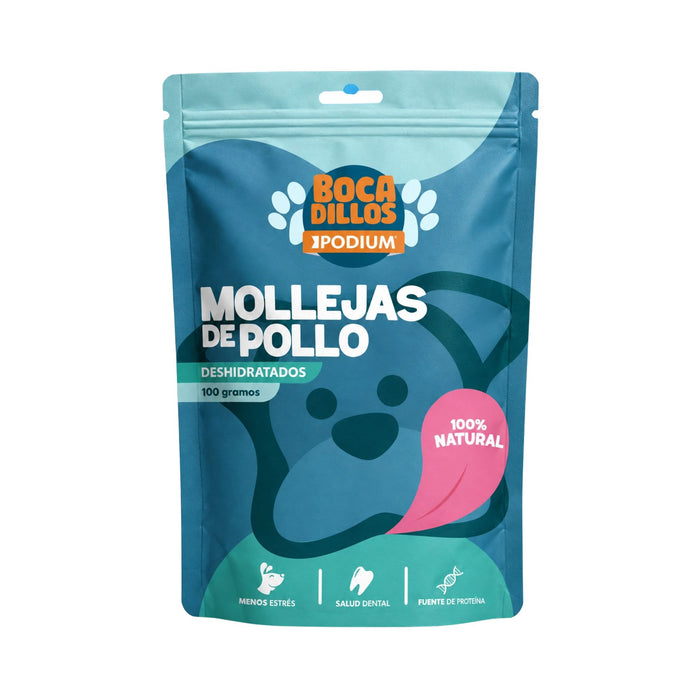Bocadillos Para Perros Podium Mollejas De Pollo Deshidratadas X 100 G