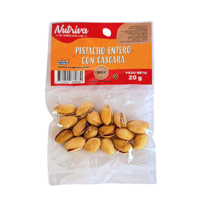 Pistacho Entero Nutriva Con Cascara X 20G