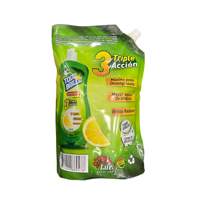 Lavavajillas Todo Brillo Limón Doy Pack X 900Ml