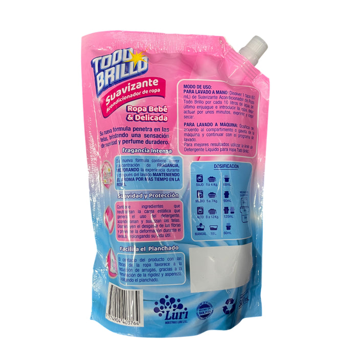 Suavizante Todo Brillo Ropa Bebé Delicada Doypack X 800Ml