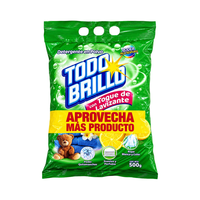 Pack Detergente En Polvo Todo Brillo Limon 2 X 500G
