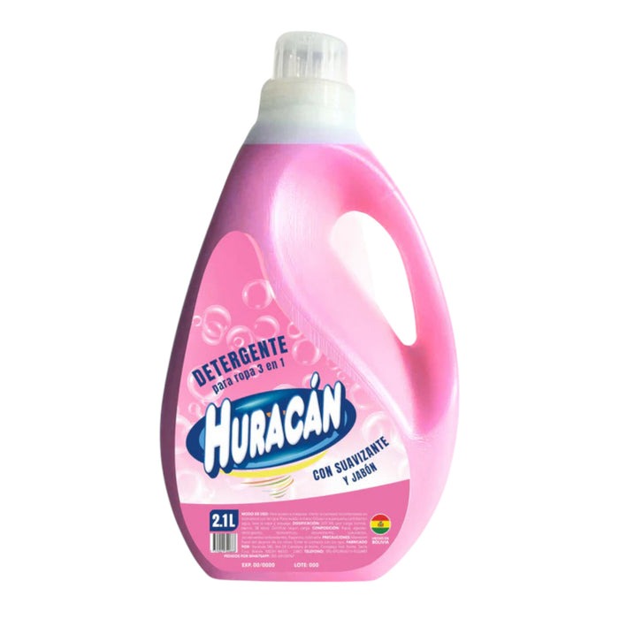 Detergente Huracán Rosado Líquido 3 En 1 X 2.1L