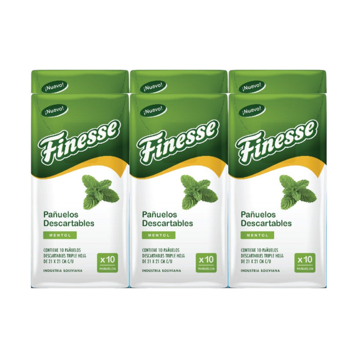 Pañuelos Finesse Mentol X 10 Unidades