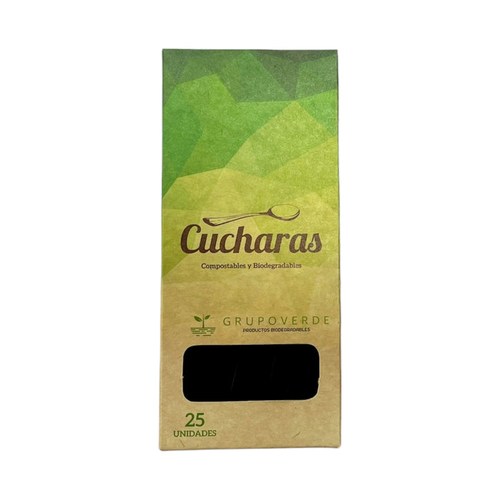 Cucharas Grupo Verde Biodegradables X 25 Unidades
