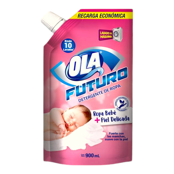 Detergente Liquido Ola Futuro Doypack Para Ropa Bebe X 900Ml