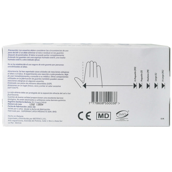Guantes De Latex Farmacorp Talla M X Unidad