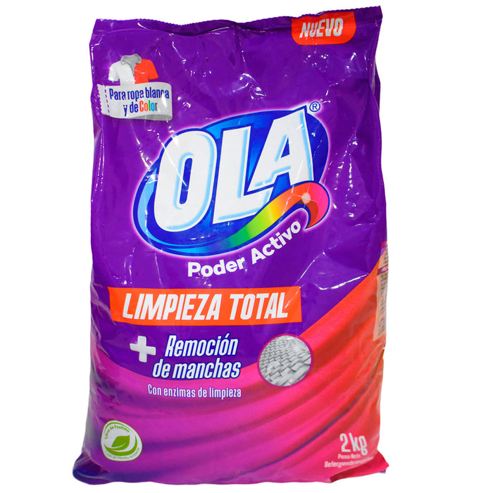 Ola Poder Activo Detergente En Polvo Limpieza Total X 2Kg