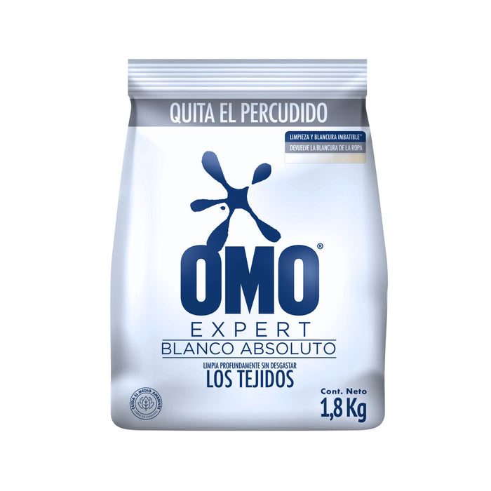 Detergente Omo Polvo Blanco Absoluto Bolsa X 1.8 Kg