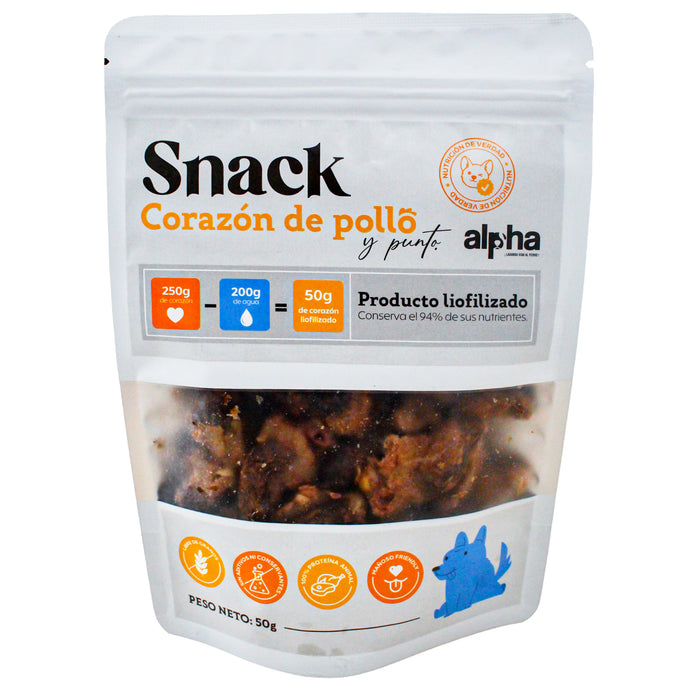 Snack Liofilizado De Corazon De Pollo X 50G