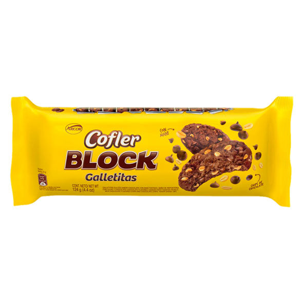 Arcor Cofler Block Galleta Chocolate Con Mani X 124G