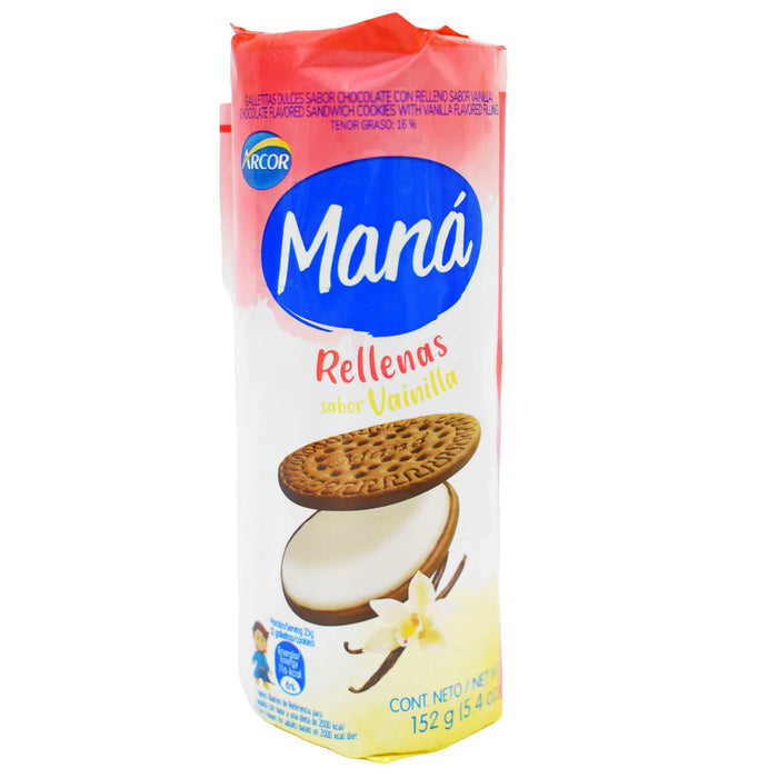 Maná Galletas Rellenas Sabor Vainilla X 152G