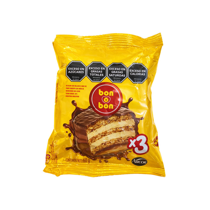 Alfajor 3 Triple Bon O Bon Relleno De Mani X 60G