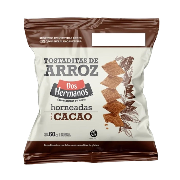 Tostaditas De Arroz Dos Hermanos Sabor Cacao X 60G