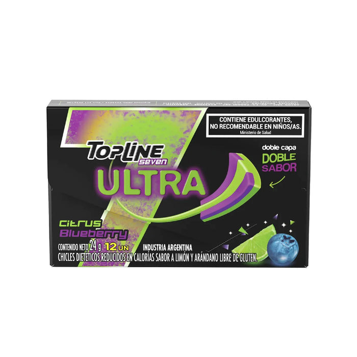 Chicle Top Line 7 Seven Ultra Citrus Blueberry X 24G