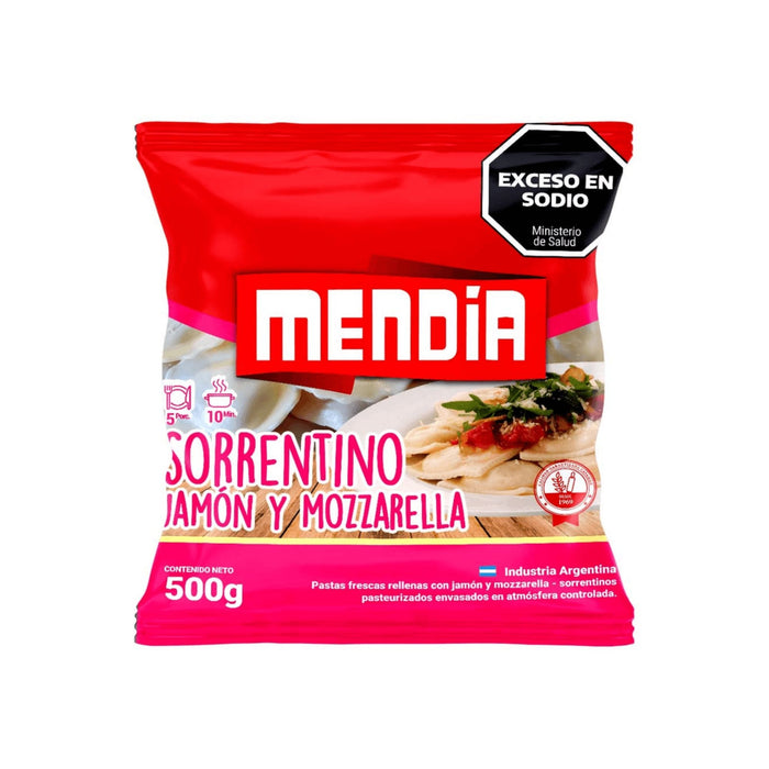 Pasta Mendia Sorrentinos De Jamon Y Queso X 500G
