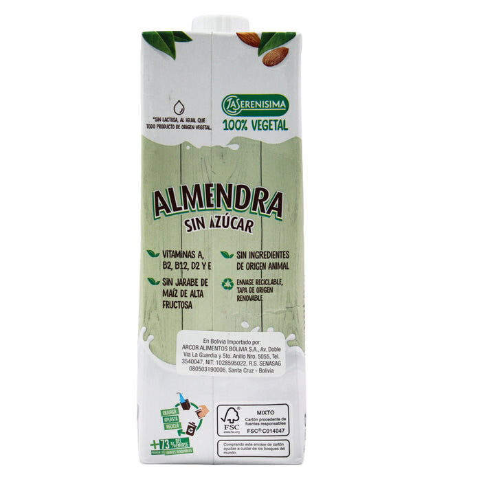 Preparado Vegetal Almendra La Serenisima Sin Azúcar X 1 L
