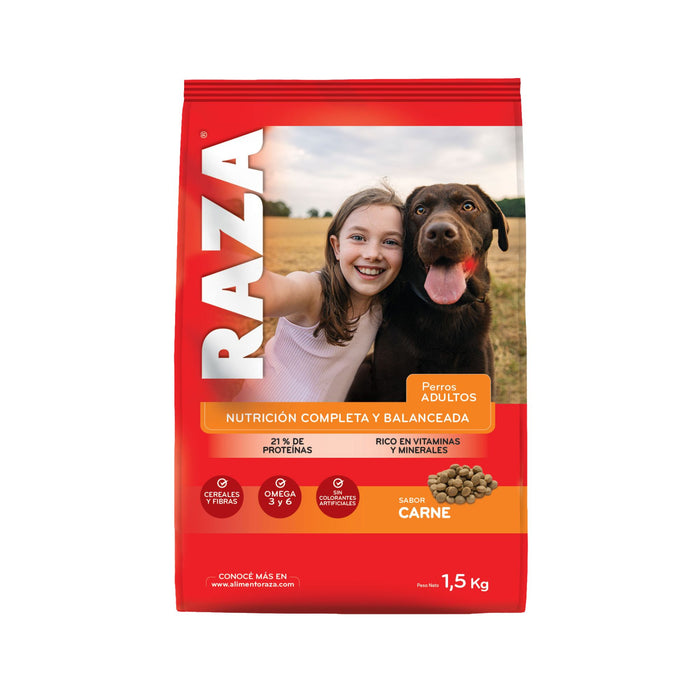 Croquetas Raza Perros Adultos Sabor Carne X 1.5Kg