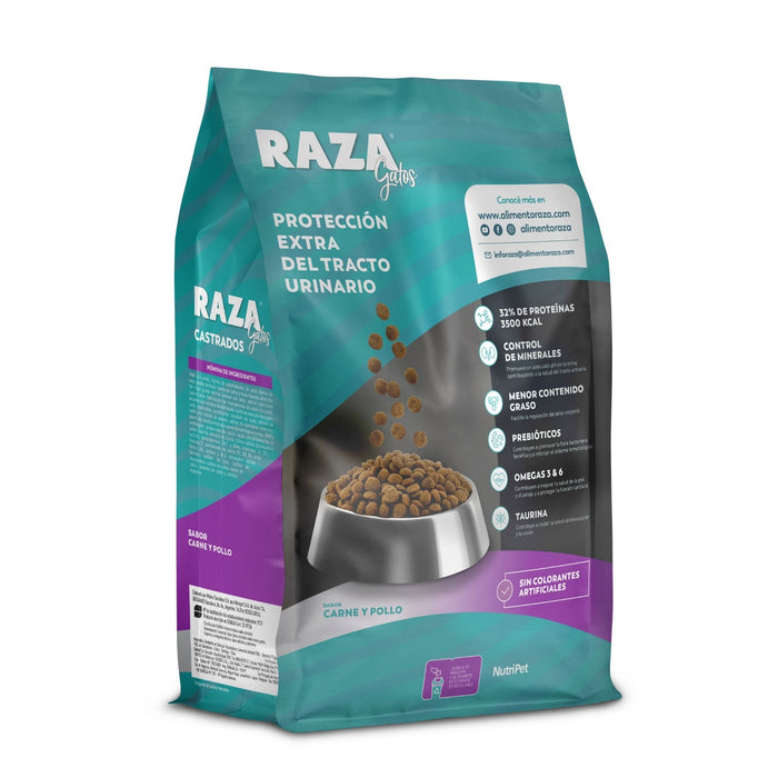 Alimento Para Gatos Castrados Raza Carne Y Pollo X 500G