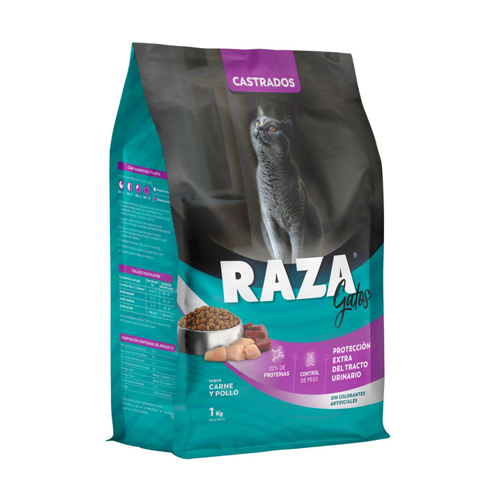 Croquetas Raza Gatos Castrados Sabor Carne Y Pollo X 1Kg