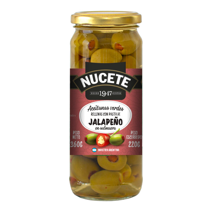 Aceitunas Verdes Rellenas Con Jalapeño Nucete X 330G