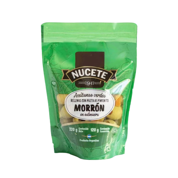 Aceitunas Verdes Nucete Rellenas Con Pimiento Morrón X 220G