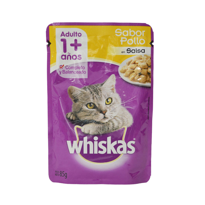 Whiskas Adulto Sabor Pollo En Salsa 1+ X 85G