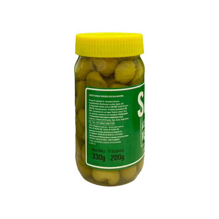 Aceitunas Saiz Verdes En Salmuera Frasco X 330G