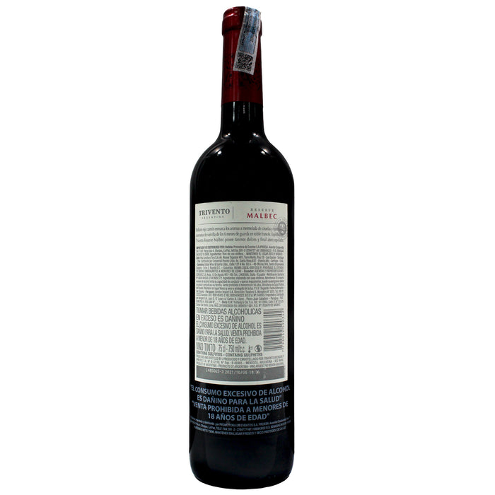 Trivento Reserve Malbec Vino Tinto X 750Ml