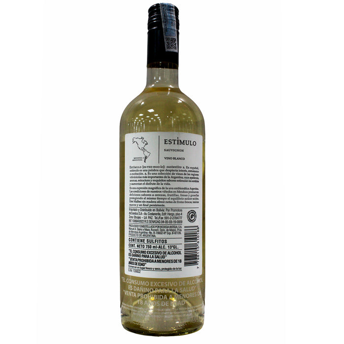 Estimulo Sauvignon Vino Blanco X 750Ml