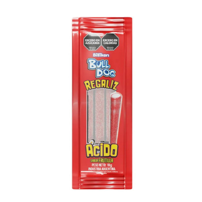 Caramelo Acido Bull Dog Regaliz Frutilla X 18G