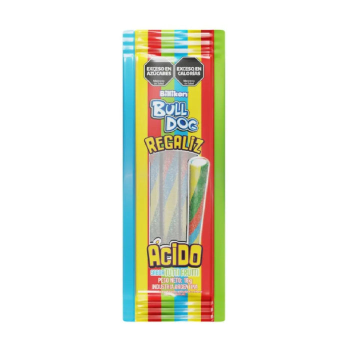 Caramelo Acido Bull Dog Regaliz Tutti Frutti X 18G