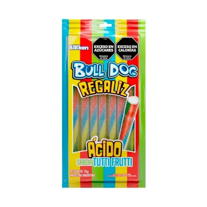 Caramelo Acido Bull Dog Regaliz Tutti Frutti X 75G