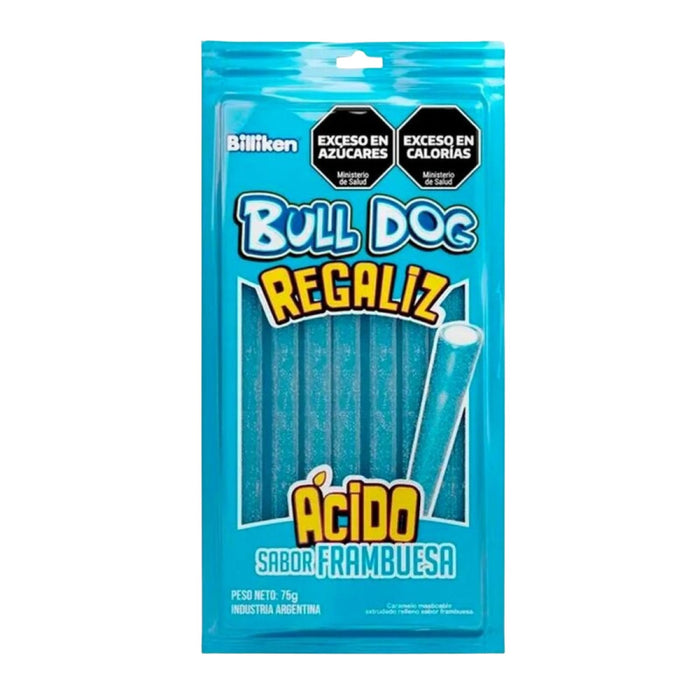 Regaliz Ácido Bull Dog Sabor Frambuesa X 75G