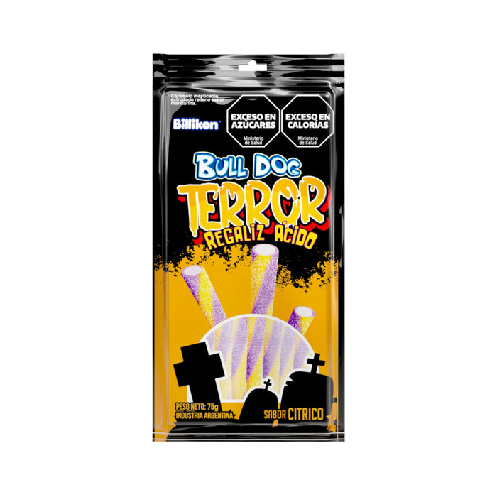 Caramelo Ácido Regaliz Bulldog Terror X 75 G