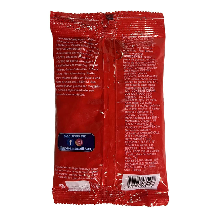 Caramelo Ácido Bull Dog Mini Regaliz Frutilla X 125G