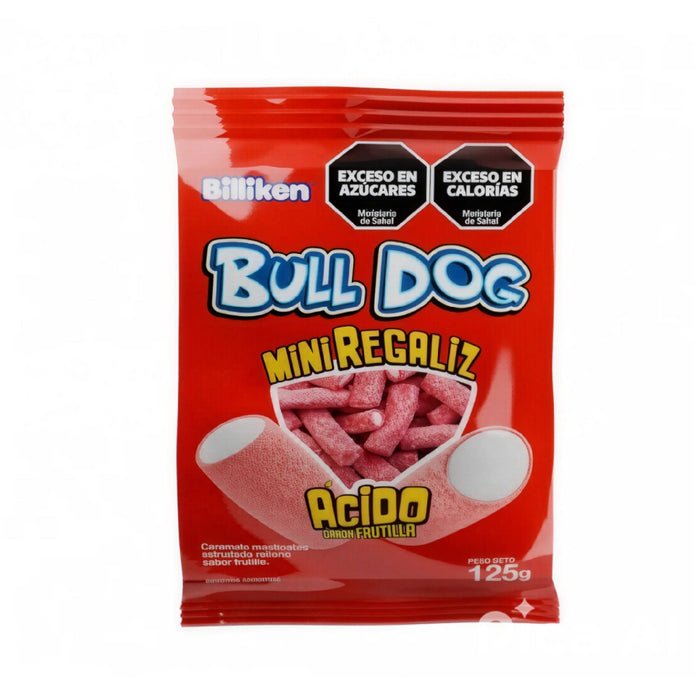 Caramelo Acido Bull Dog Mini Regaliz Frutilla X 125G