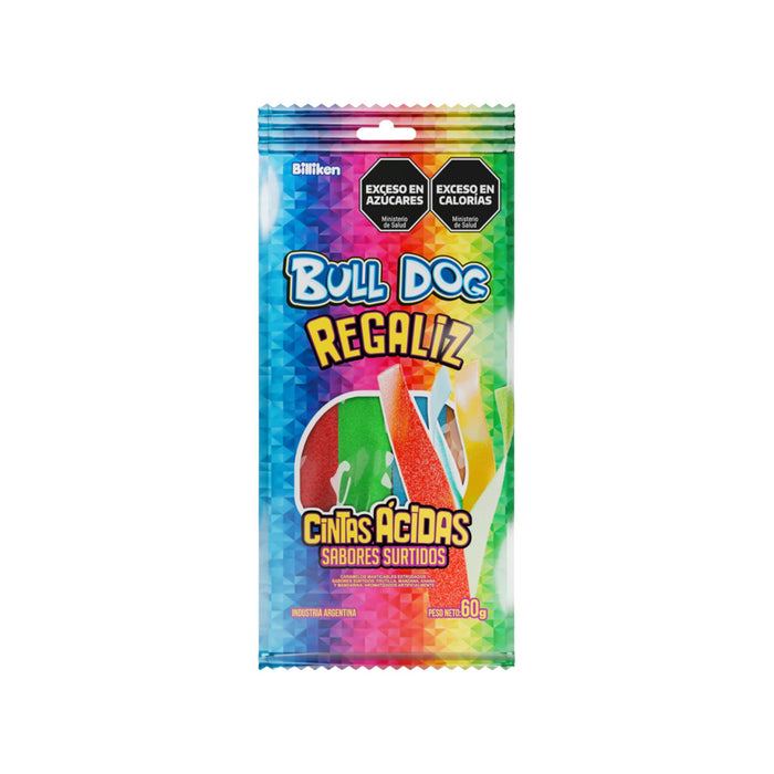 Regaliz Bull Dog Cintas Ácidas Sabor Surtido X 60G