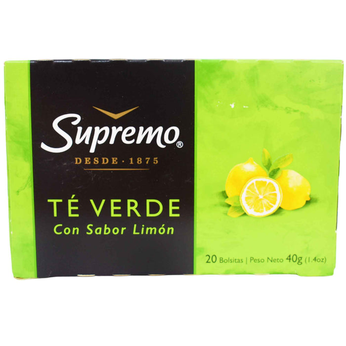 Té Supremo Verde Con Sabor Limón X 20 Unidades