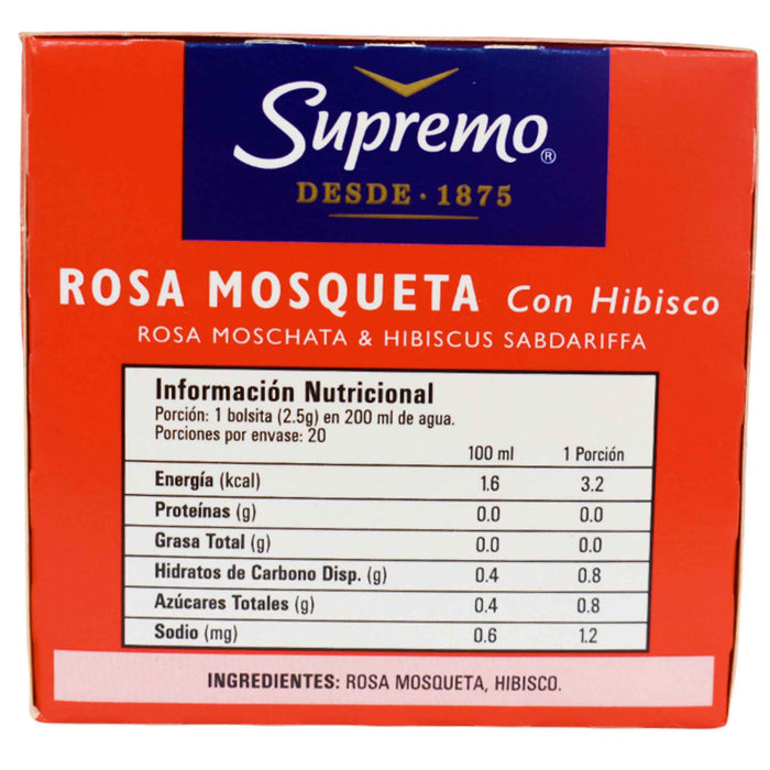 Té Supremo De Hierbas Rosa Mosqueta X 20 Unidades