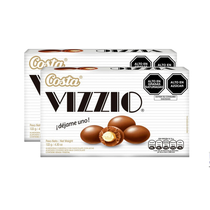 Pack Vizzio Almendras Con Chocolate X 2 Unidades