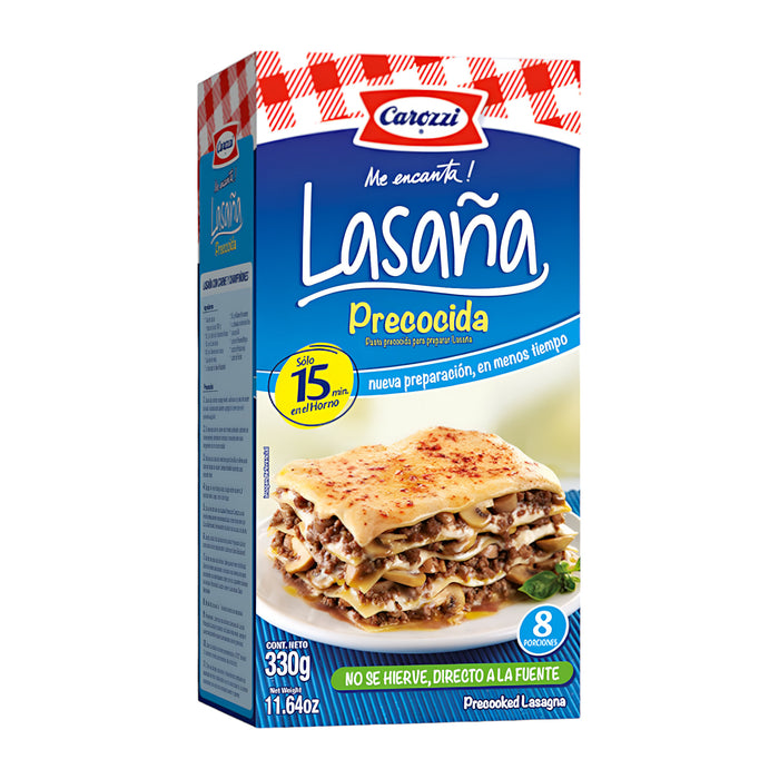Pasta Carozzi Lasagna Precocida X 330G