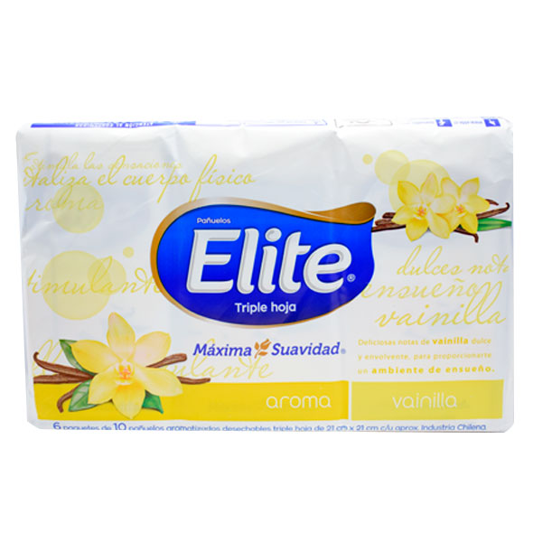 Elite Pañuelo De Bolsillo Triple Hoja Surtido X 10 Unidades