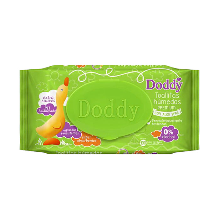 Toallitas Húmedas Doddy Premium Aloe Vera X 100 Unidades