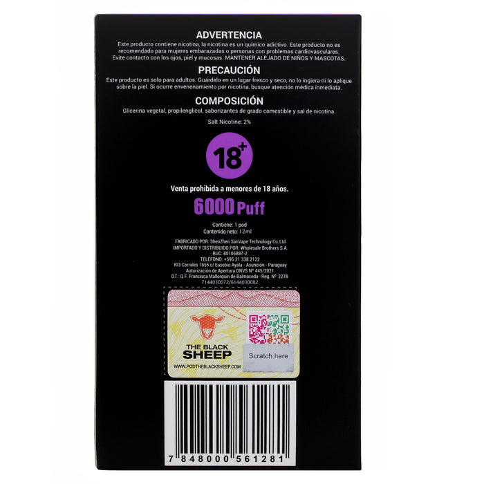 Black Sheep 6K Vape 6000 Puffs Grape Ice