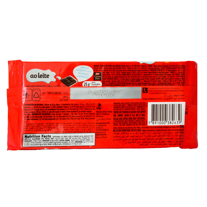 Garoto Tableta Baton Chocolate Con Leche X 80G