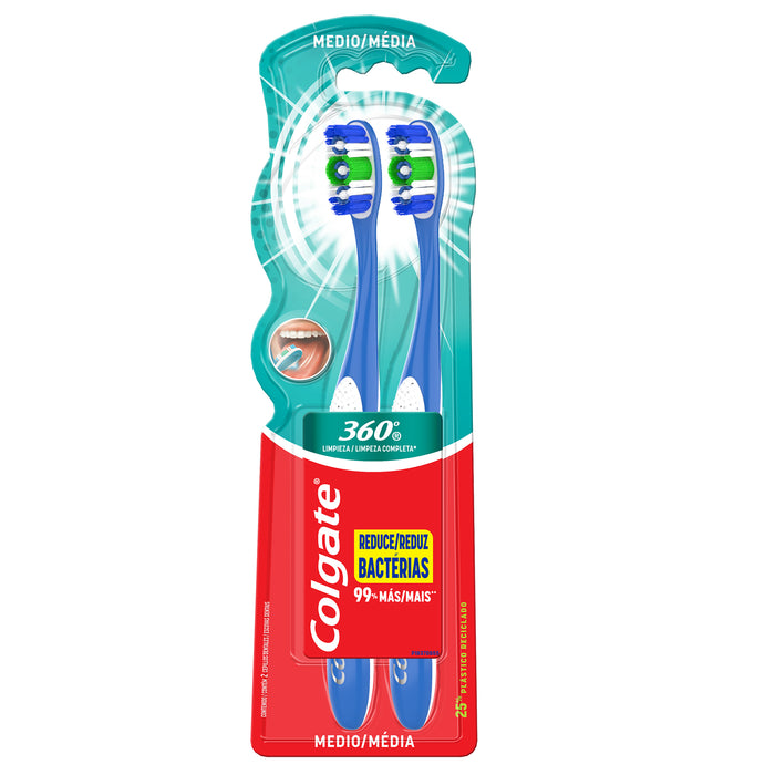 Colgate Cepillo 360 Suave X 2 Unidades