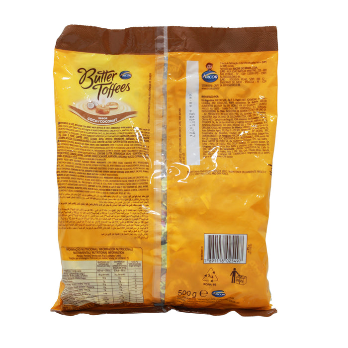 Butter Toffees Caramelos Sabor Coco X 500G