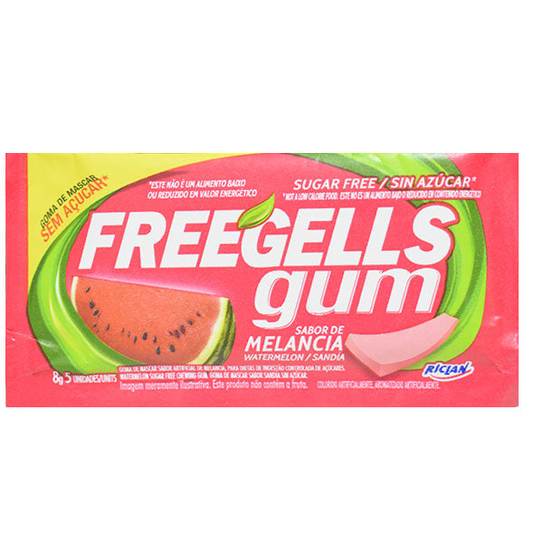 Freegells Gum Chicle Sin Azucar Sabor Sandia X 8G