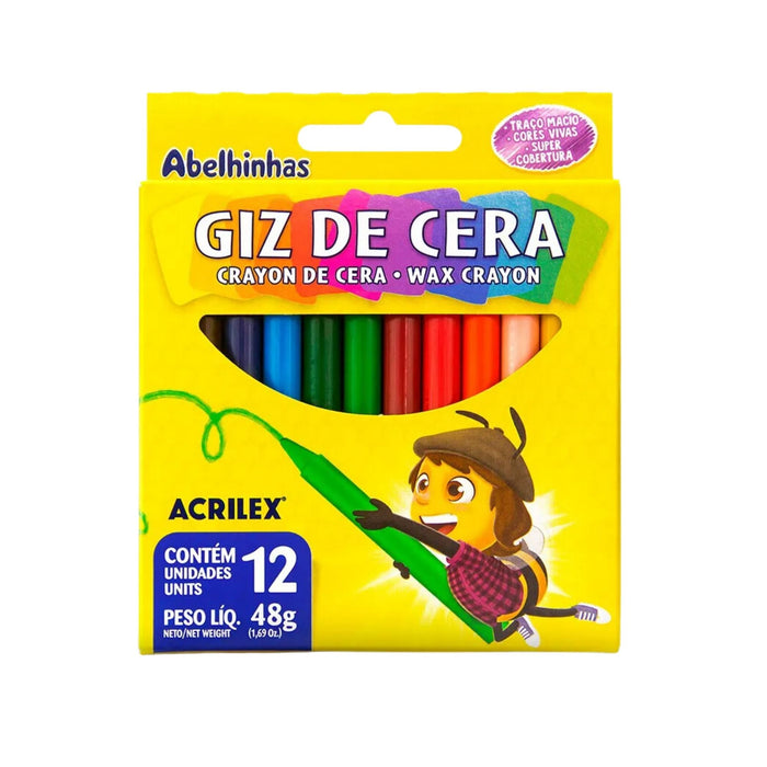 Crayon De Cera Acrilex X 12 Colores